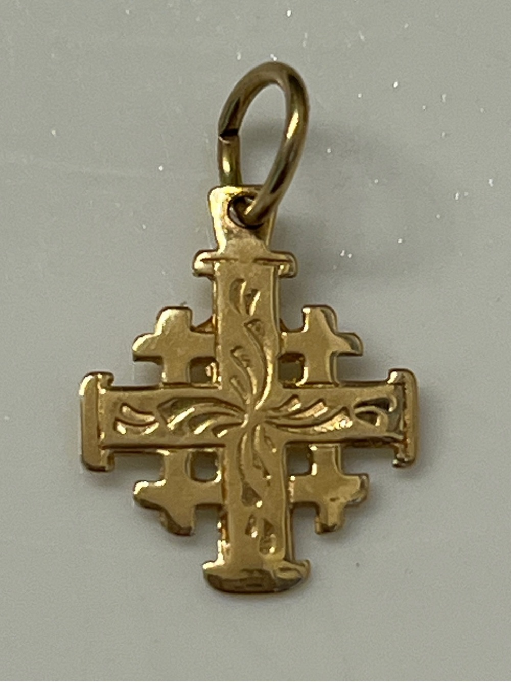 14k Gold Jerusalem Cross Pendant Charm